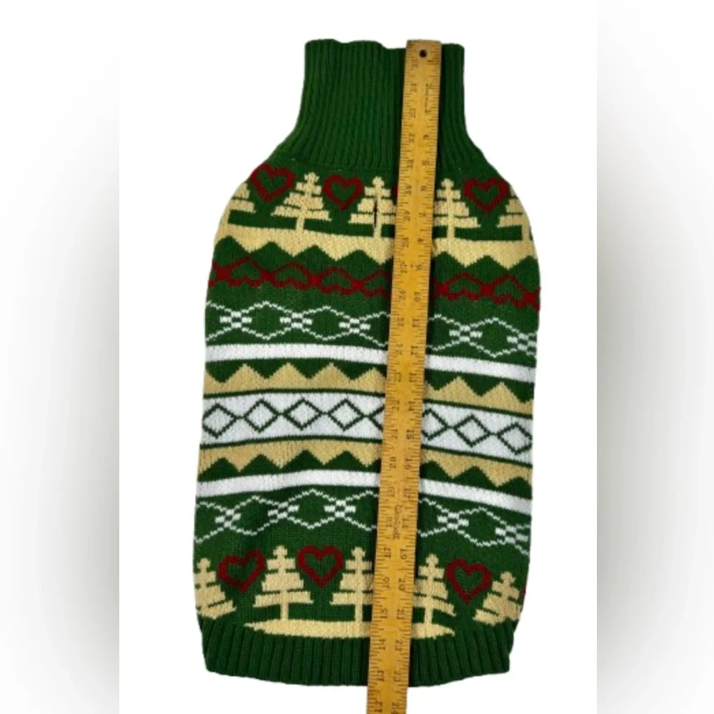 Green Patterned Dog Sweater